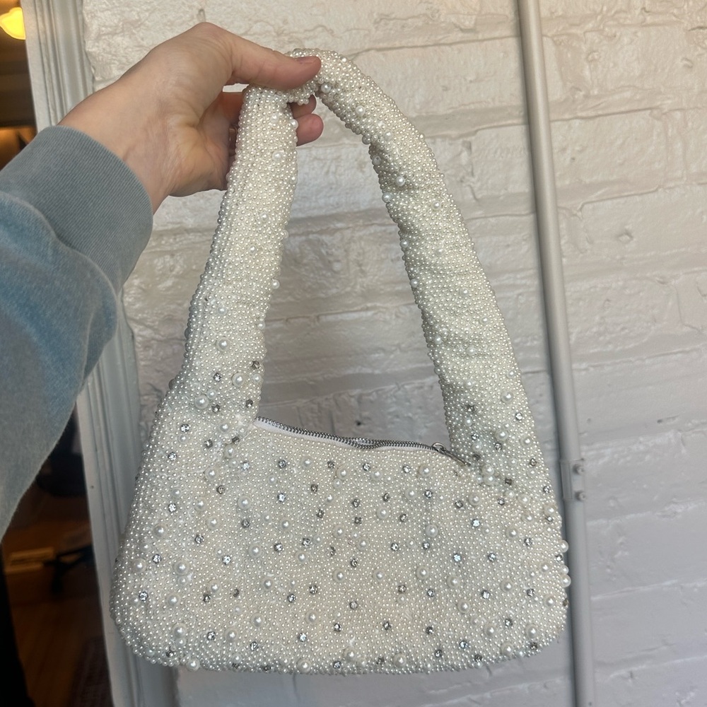 Bridal White Beaded Women's Bag